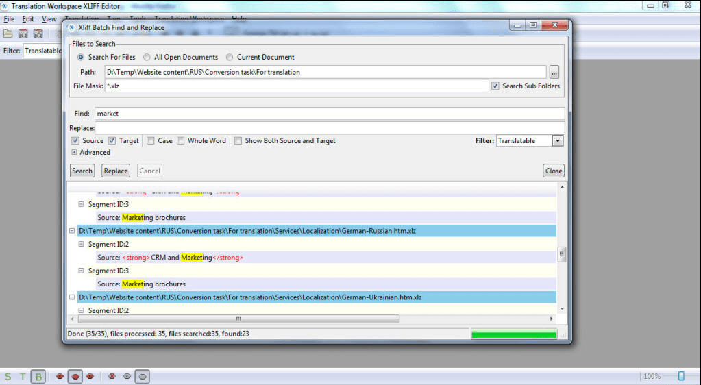 Translation Workspace Client - Screenshot #2