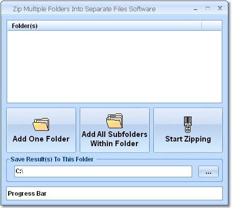 Zip Multiple Folders Into Separate Files Software - Screenshot #2