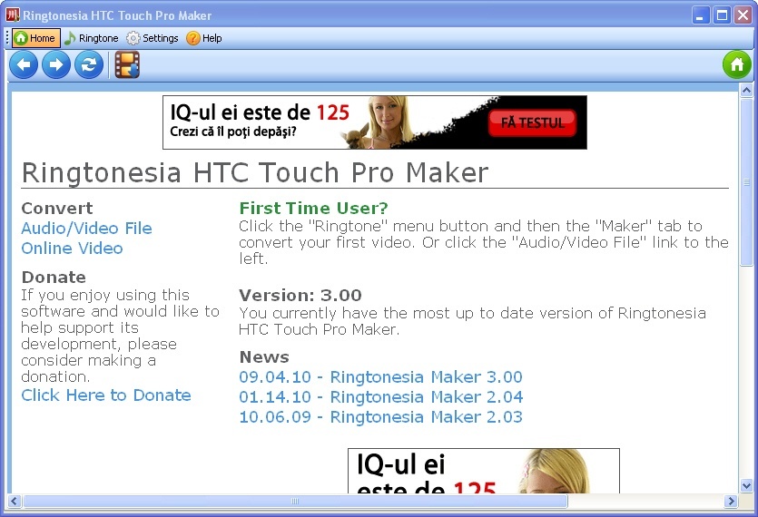 Ringtonesia HTC Touch Pro Maker - Screenshot #1