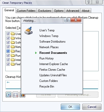 Clean Temporary Places - Screenshot #2