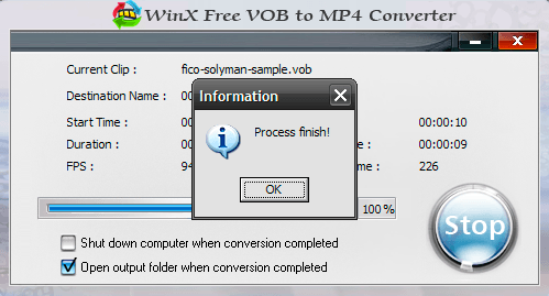WinX Free VOB to MP4 Converter - Screenshot #15
