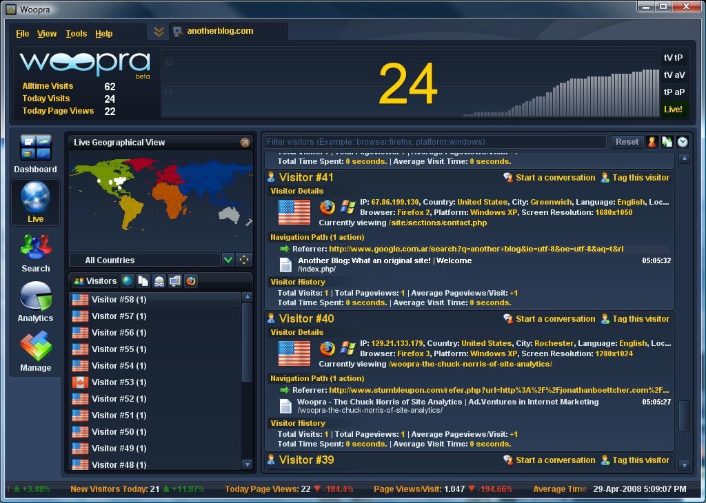 Woopra - Screenshot #3