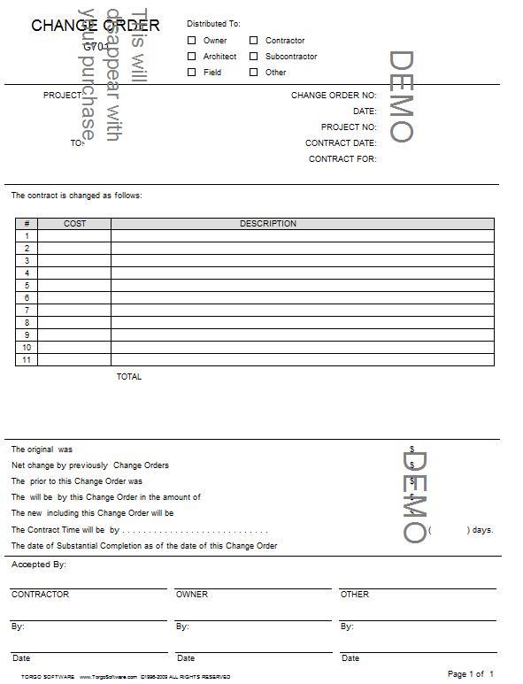 Change Order G701 download for free - SoftDeluxe