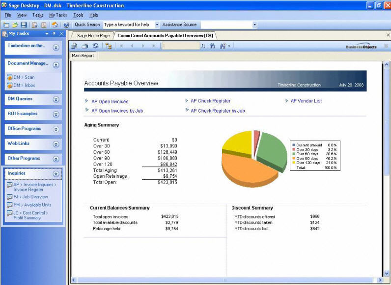 Sage Timberline Office Accounting Client - Screenshot #2