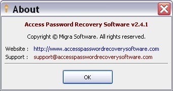 Access Password Recovery Software - Screenshot #1