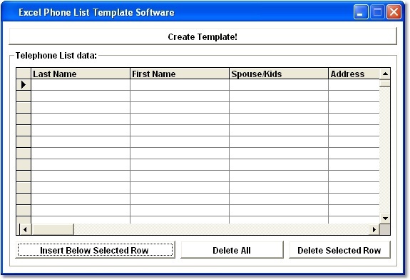 Excel Phone List Template Software - Screenshot #2