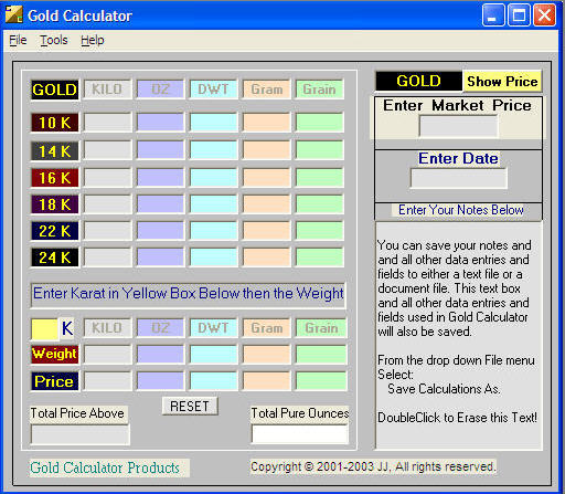 Gold Calculator Plat Edition DEMO - Screenshot #1