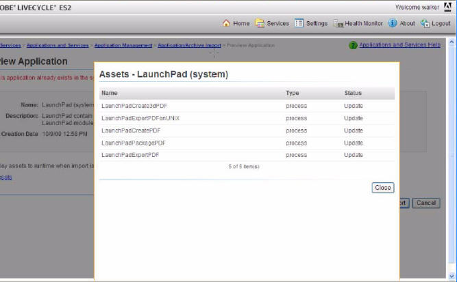 Adobe LiveCycle Launchpad ES2 - Screenshot #1