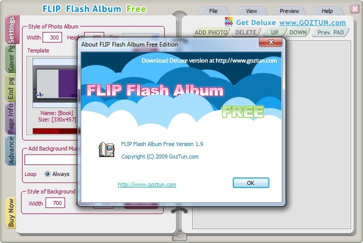 FLIP Flash Album Free Edition - Screenshot #1