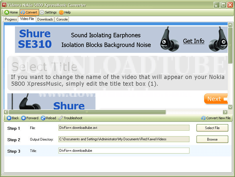 Videora Nokia 5800 XpressMusic Converter - Screenshot #4