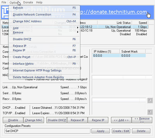 Technitium MAC Address Changer - Screenshot #2