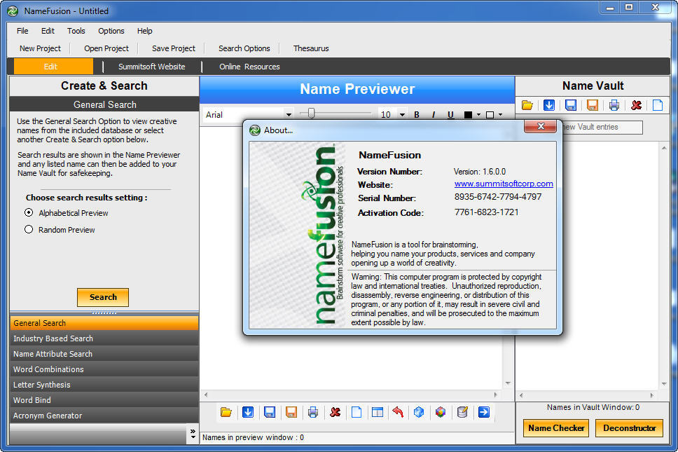 NameFusion - Screenshot #1