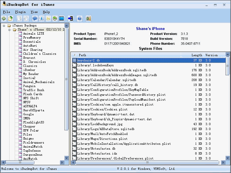 iBackupBot for iTunes - Screenshot #6
