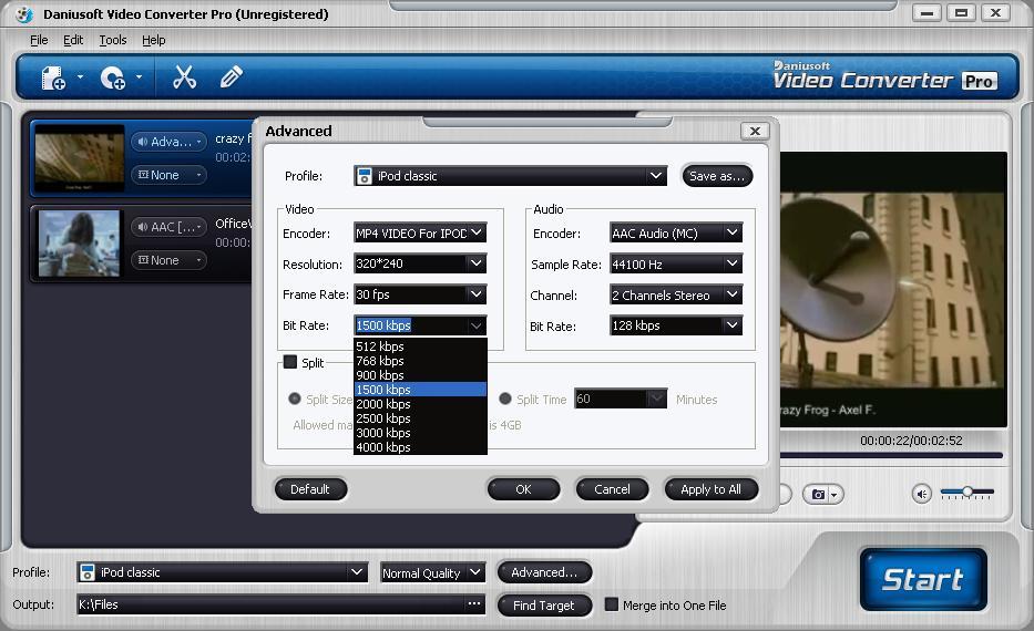 Daniusoft Video Converter Pro - Screenshot #4