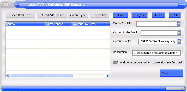 Jason DVD to Cell Phone Converter - Screenshot #1