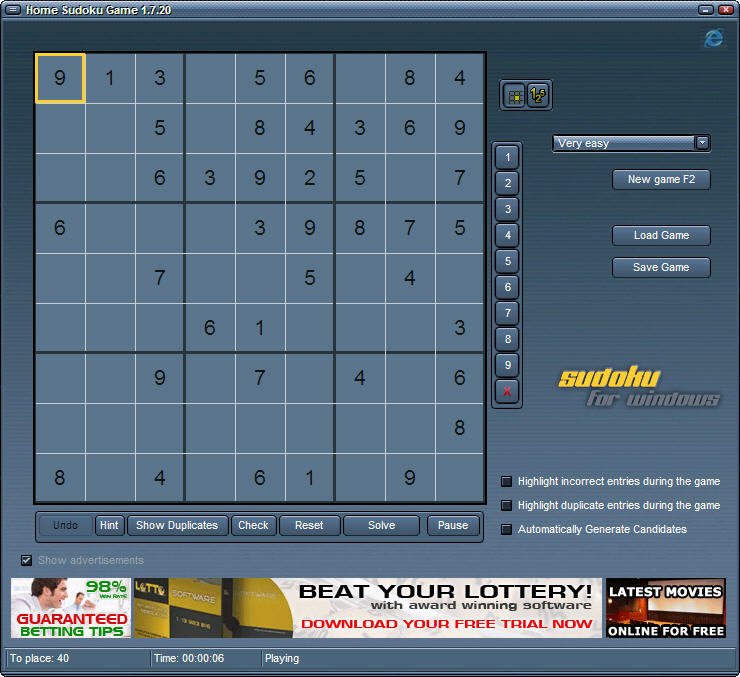 Home Sudoku Game download for free SoftDeluxe