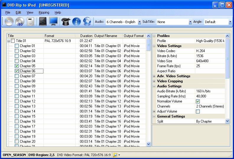 Jesterware DVD to iPod - Screenshot #1