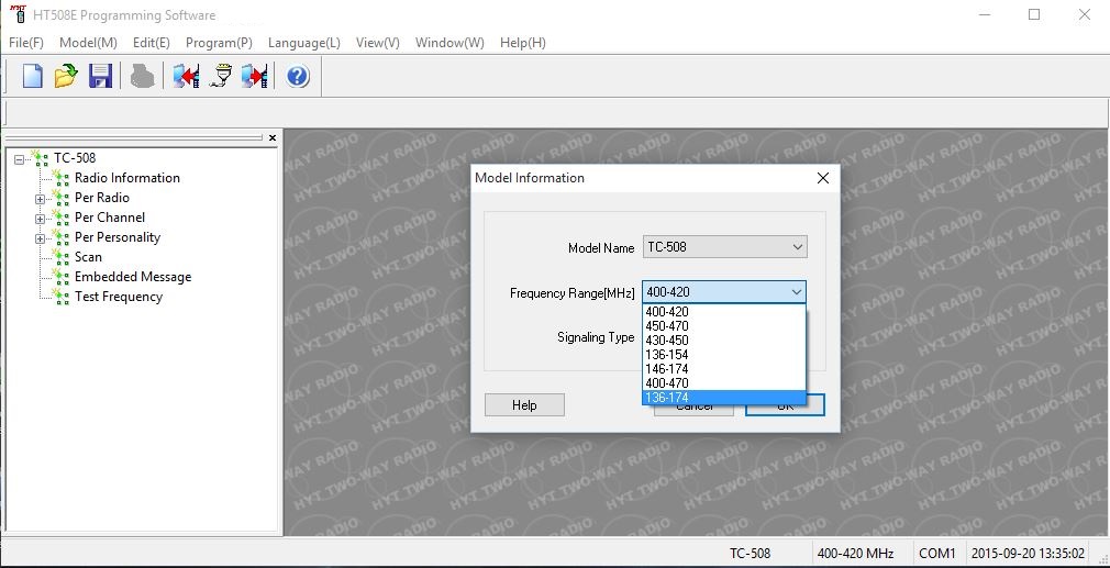 HT580E Programming Software - Screenshot #1