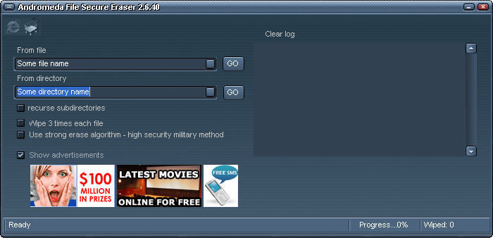 Andromeda File Secure Eraser - Screenshot #1