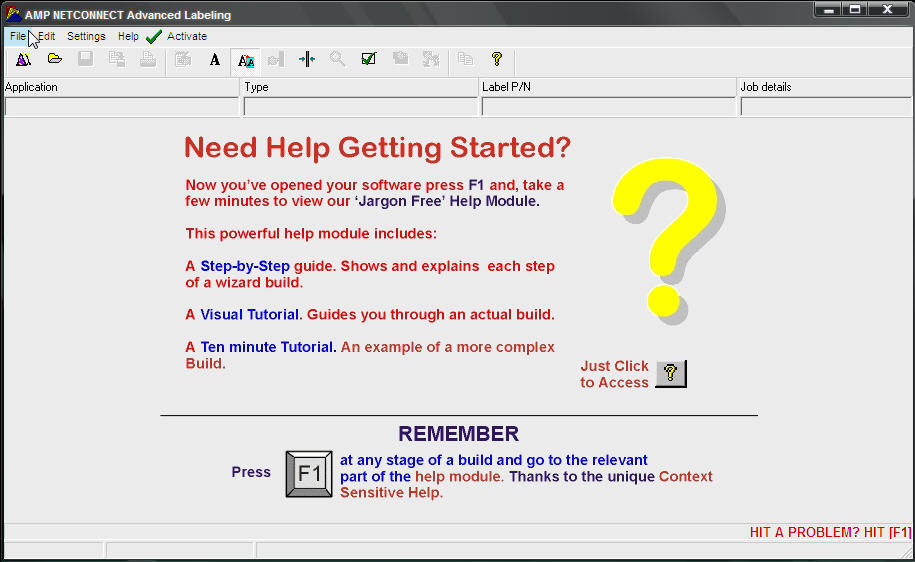 AMP NETCONNECT Labeling System - Screenshot #1