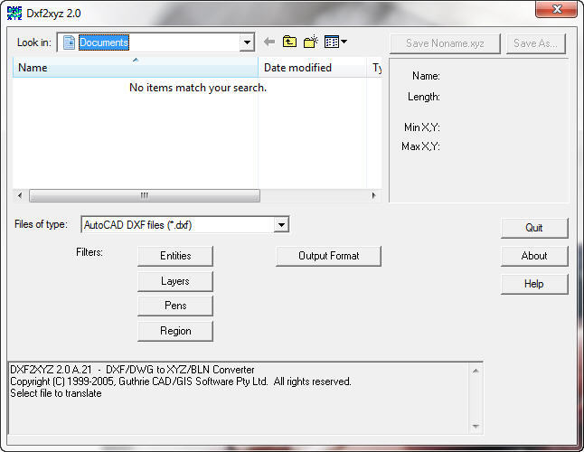 DXF2XYZ - Screenshot #1
