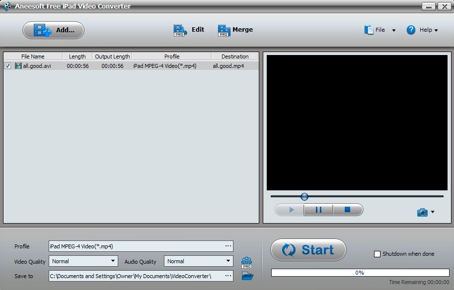 Aneesoft Free iPad Video Converter - Screenshot #3