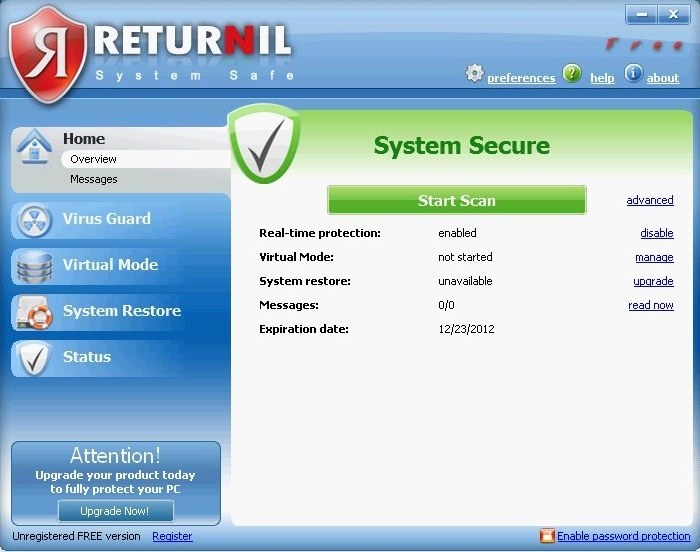 Returnil System Safe 2011 - Screenshot #3