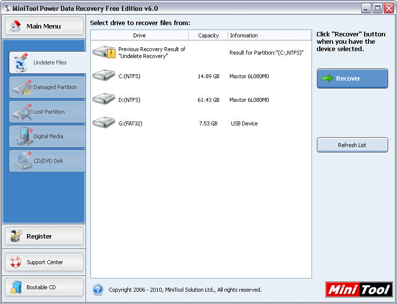 MiniTool Power Data Recovery 11.6 download the new version