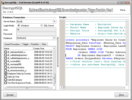 DecryptSQL - Screenshot #5