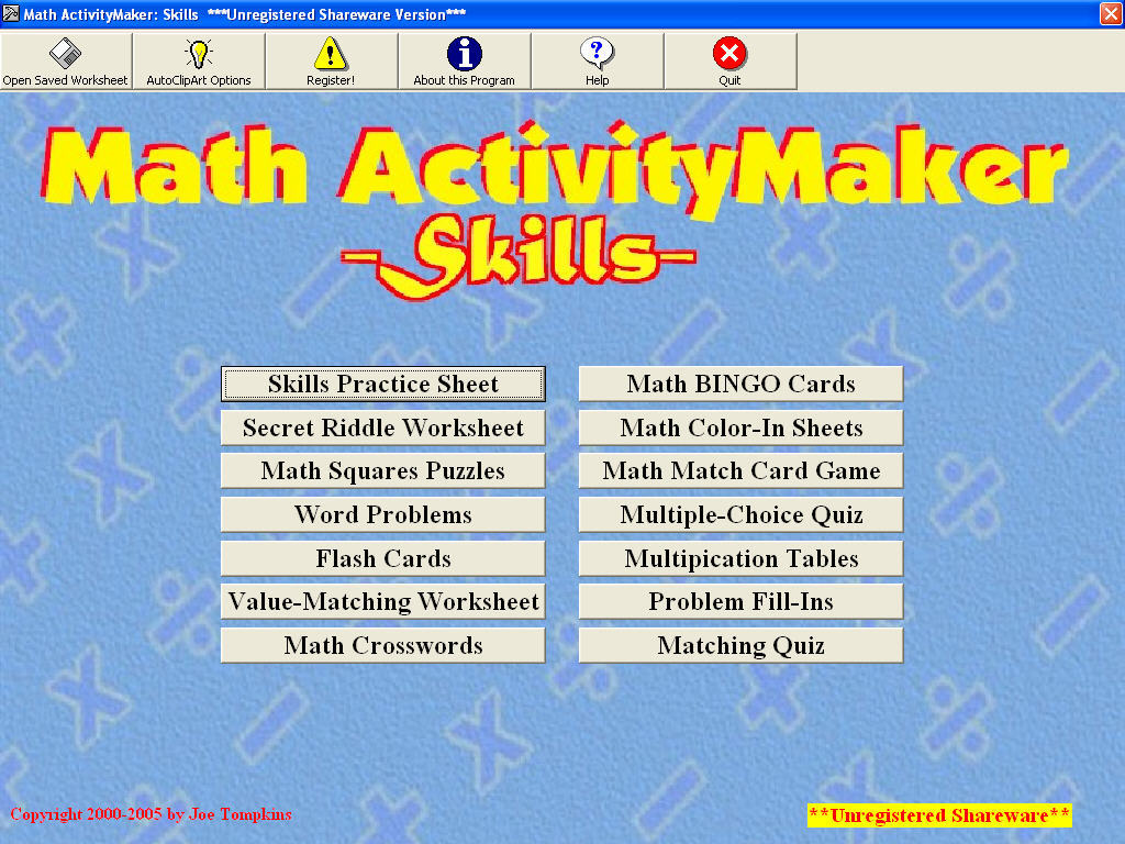 Math ActivityMaker- Skills - Screenshot #1
