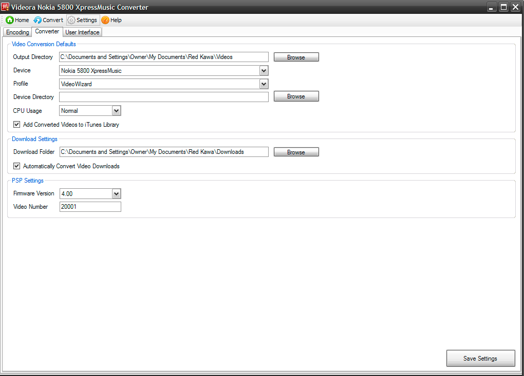 Videora Nokia 5800 XpressMusic Converter - Screenshot #1