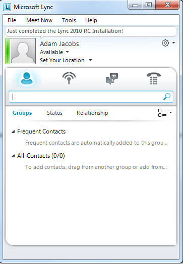 Microsoft Lync 2010 Attendee (RC) - Screenshot #1