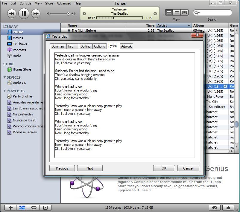 iTunes Lyrics Importer - Screenshot #1