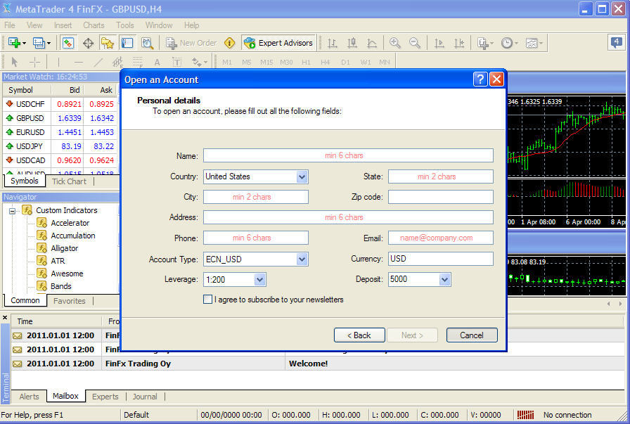 Meta Trader FinFx - Screenshot #1