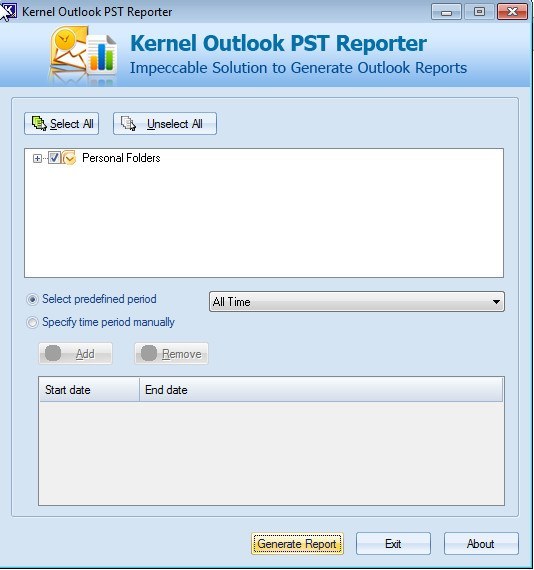 Kernel Outlook PST Reporter - Screenshot #2