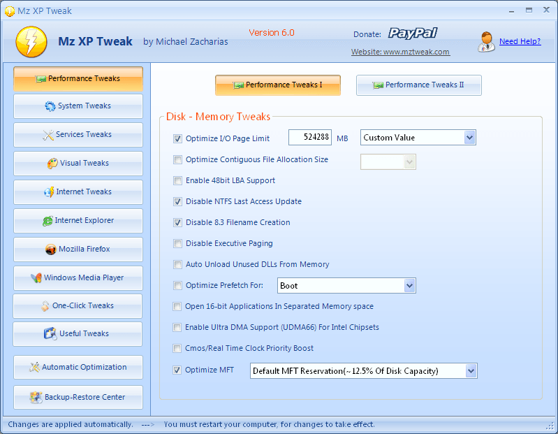 Mz XP Tweak latest version - Get best Windows software