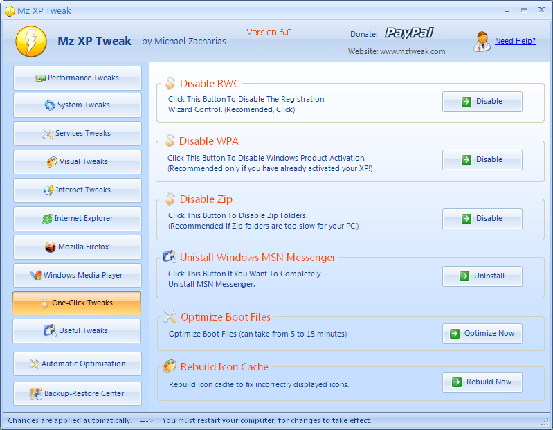Mz XP Tweak latest version - Get best Windows software
