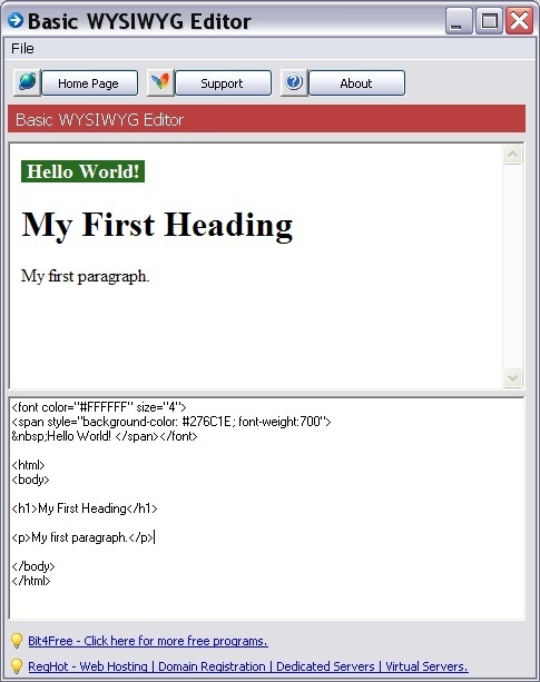 Basic WYSIWYG Editor download for free - SoftDeluxe