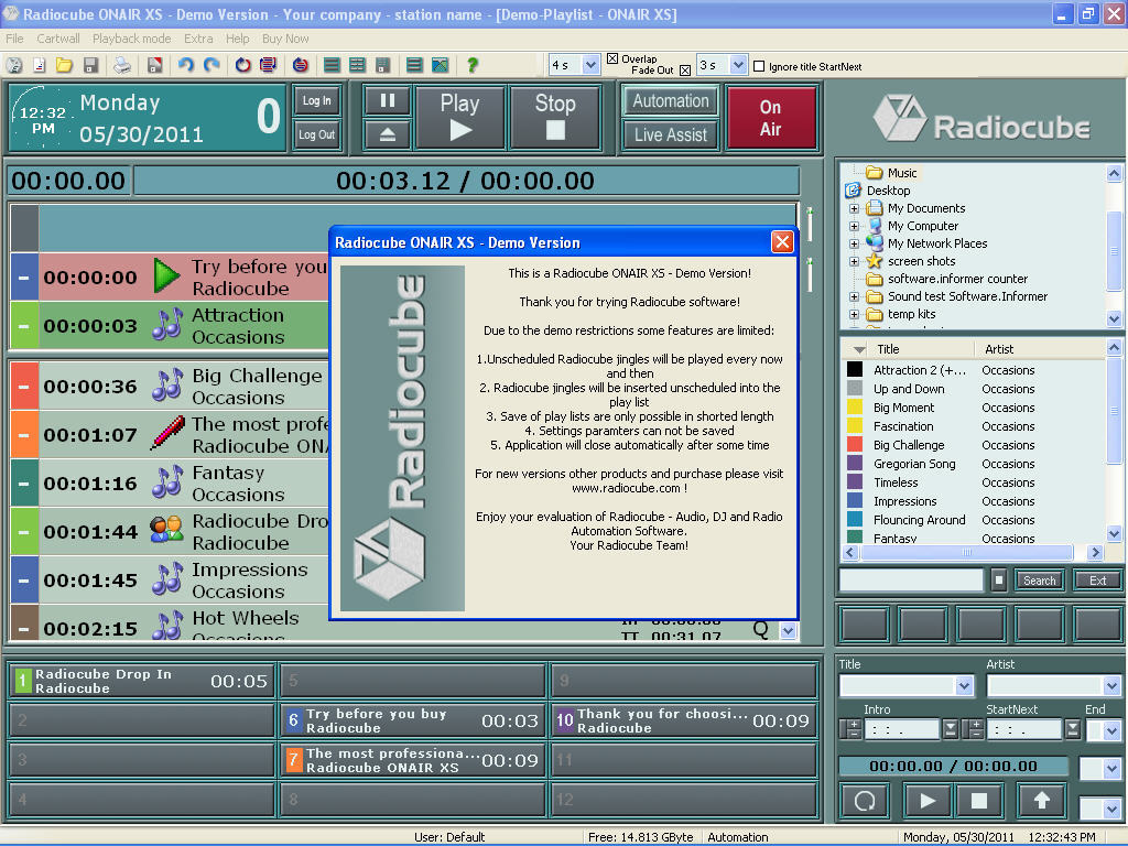 Radiocube ONAIR XS (Demo) - Screenshot #1