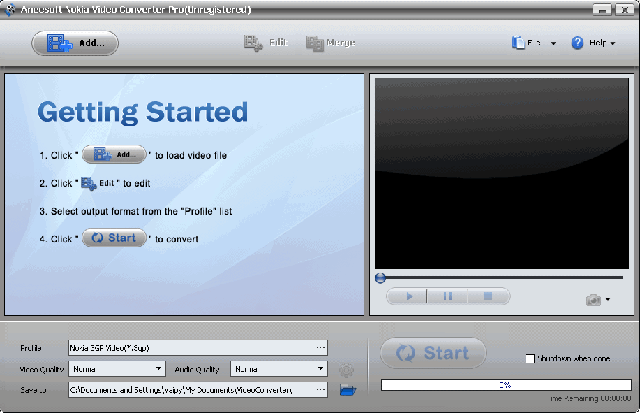 Aneesoft Nokia Video Converter Pro - Screenshot #1