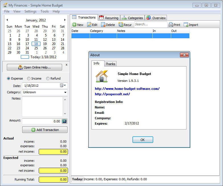 Simple Home Budget latest version Get best Windows software