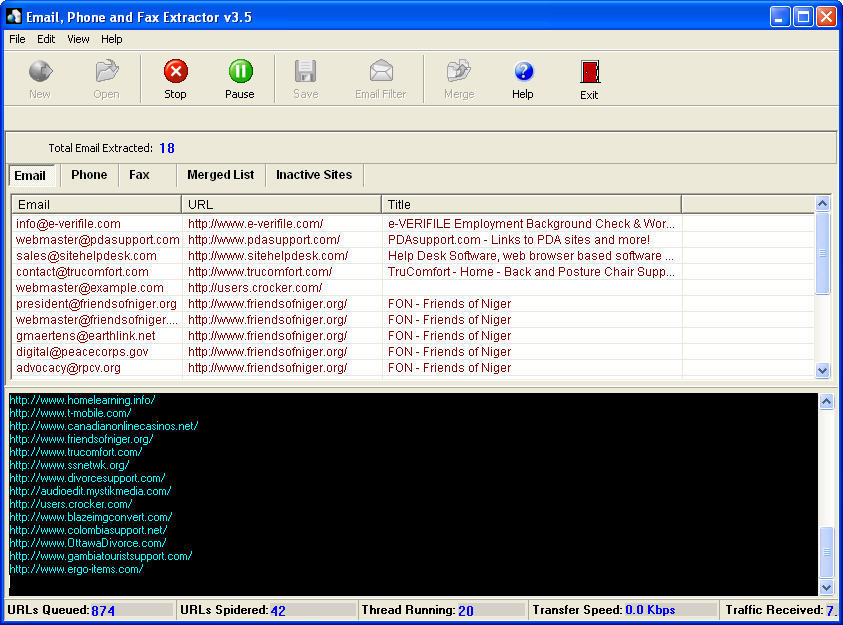 Email Phone and Fax Extractor - Screenshot #3