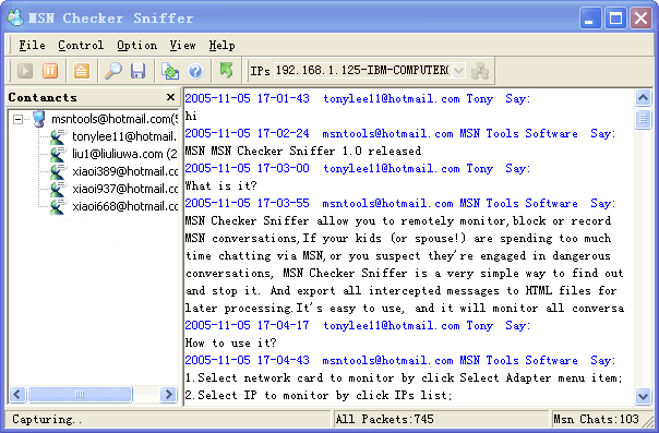 MSN Checker Sniffer latest version - Get best Windows software
