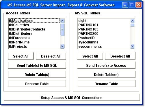 MS Access MS SQL Server Import, Export & Convert Software download for ...
