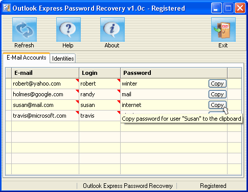 Outlook Express Password Recovery - Screenshot #4