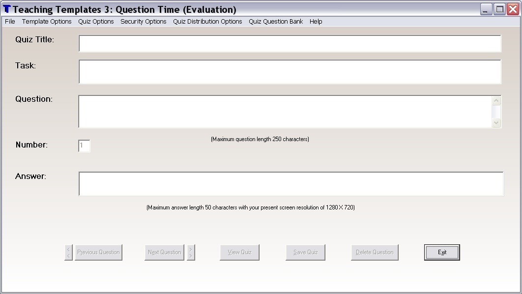Teaching Templates Quiz Maker - Screenshot #6