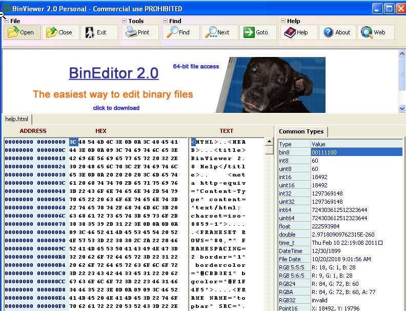 BinViewer Personal latest version Get best Windows software
