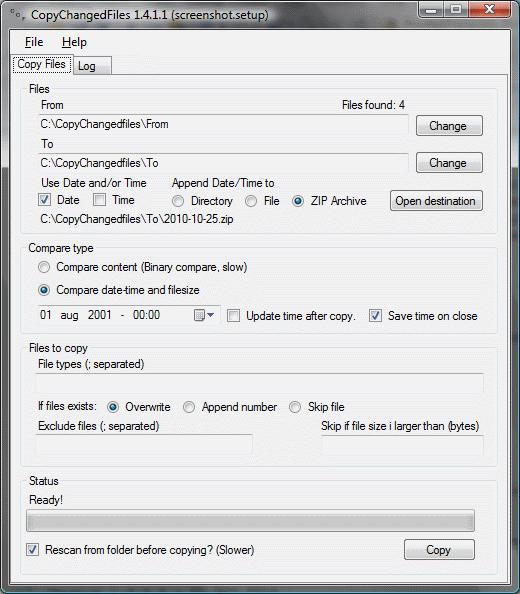 Copy Changed Files - Screenshot #4