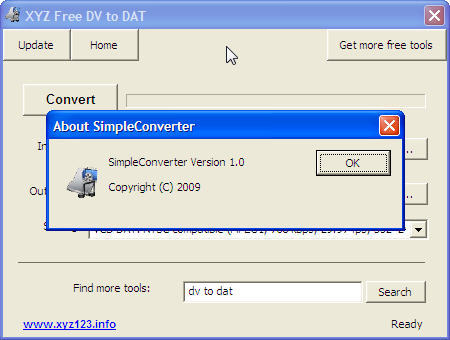XYZ Free DV to DAT - Screenshot #1