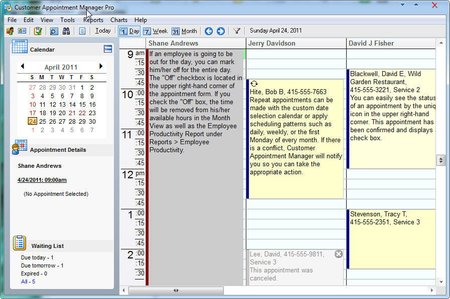 Client Appointment Manager Pro Demo - Screenshot #2